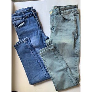 SO Ultimate Jegging Jeans Size 9 Light Sky Wash and Dark Denim 29 waist lot of 2